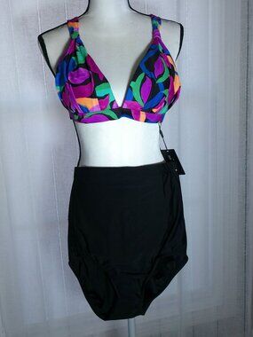 Ocean Blues SwimSuit Top & Swim Solutions Bottom NWT L/10